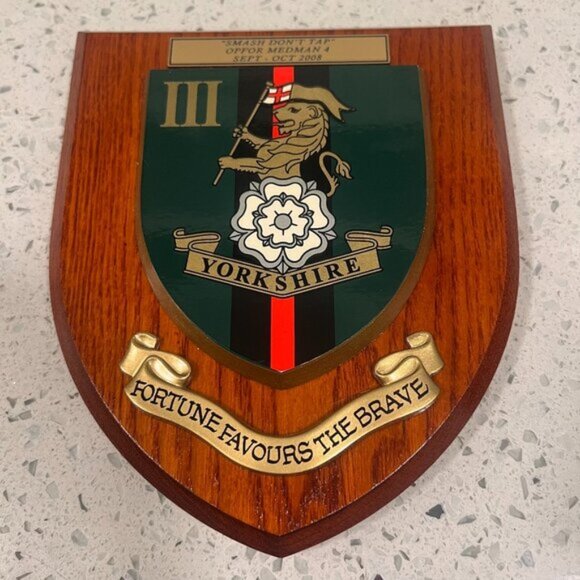Other - Royal Yorkshire Rose Regiment Wooden Plaque 2008 UK